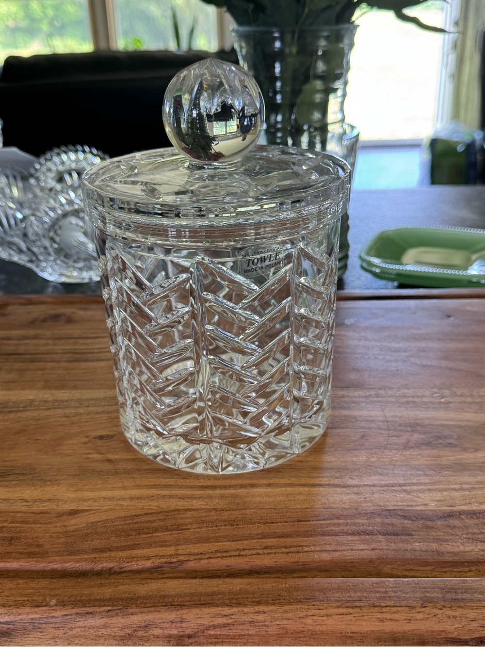 Towle Crystal Biscuit Jar